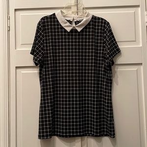 Collared windowpane pattern top | The Limited